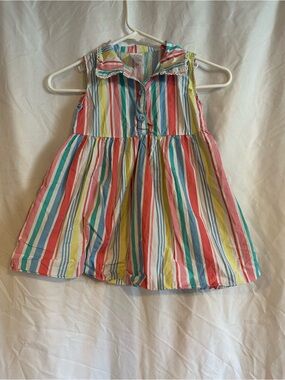100% Cotton Colorful Striped Sleeveless Sundress - Multicolor